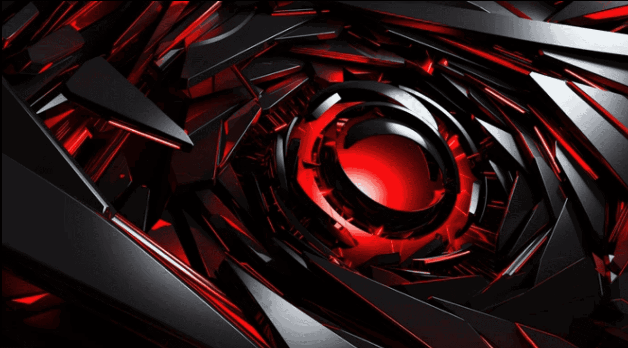 Abstract digital art of a red and black futuristic vortex, symbolizing a new prophecy.